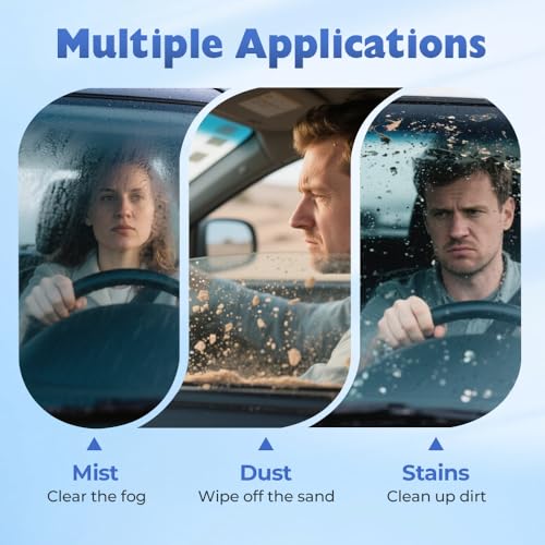 Car Windshield Cleaning Tool, Microfiber Wand Window Cleaner Kit for Auto Glass, 2026 Upgraded Car Window Cleaner with Reusable Washable Pads, Interior Exterior Glass Scrubbing Wand (Green - Triangle) - color: Green - Triangle