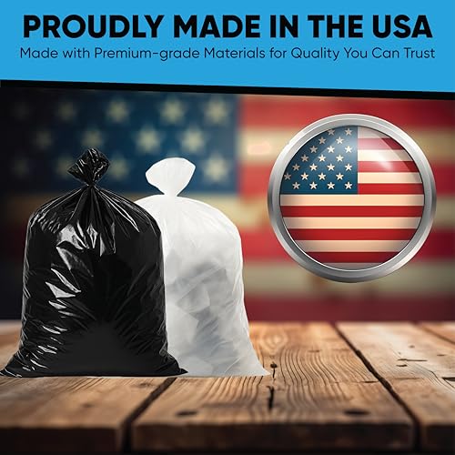 45 Gallon Trash Bags Heavy Duty | 100 Count | Fits 39 Gallon, 40 Gallon, 44 Gal, 45 Gal Trash Cans | Large Black Garbage Bags for Outdoor, Leaf, Commercial Use