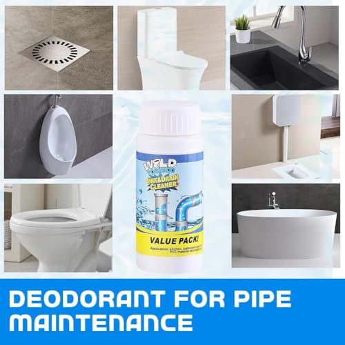 Sink and Drain Cleaner, Wild Tornado Pipe Dredge, Drain Cleaner for Toilet Kitchen, Pipes Cleaning Tool (2)