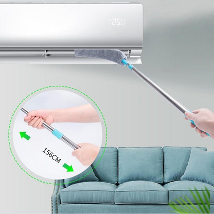 Flat Duster for Under Appliances, Retractable Gap Dust Cleaning Artifact,Bendable Microfiber Duster,Flat Duster with Extension Pole,Under Fridge Cleaning Tool (1 Set) - color: 1 Set