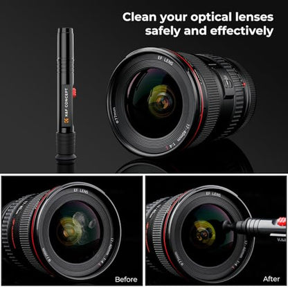 K&F CONCEPT Professional Lens Cleaning Pen with Soft Brush, Carbon Head Lens Cleaning Pen Compatible with Canon, Nikon, Pentax, Sony Digital Camera Cleaning,AR VR Glasses Cleaning