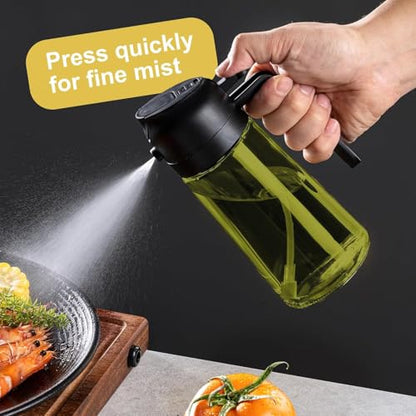 CXINYI - 16oz/470ml Olive Oil Dispenser for Kitchen with Stickers - 2 in 1 Olive Oil Sprayer for Cooking, Air Fryer, and Salad, Black (Light-Proof Kitchen Gadget) - color: Black-02