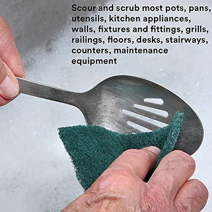 3M Scouring Pad 96-20, 20 Pads, 6” x 9”, General Purpose Cleaning, Food Safe, Non-Rusting - size: 6" x 9"