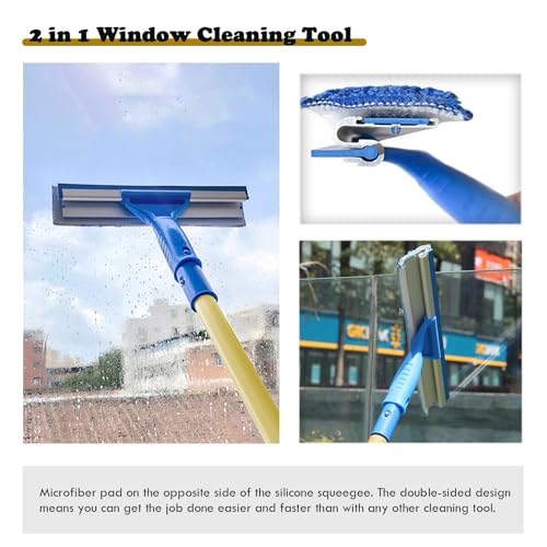 Professional Window Cleaning Kit with Extendable Pole, Ideal for High-Rise Buildings and Large Glass Surfaces - size: L 8M (26' 2inch)