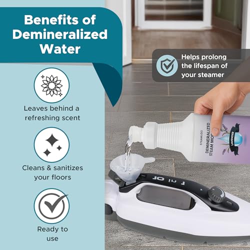 Steam & Go Demineralized Water for Steam Mop – Lavender Scent, 32 oz | Scented Floor Cleaner Solution, Ready-to-Use, Compatible with Any Steam Cleaner - size: 32 Fl Oz (Pack of 1)