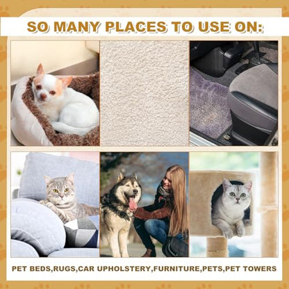 Pet Hair Remover Sponge Cat and Dog Hair Sponge Rubber Pet Fur Lifter Removal Tool, Remove from Furniture, Carpet, Bedding, Clothing, 6.26 x 3.28 x 1.89 Inch (Khaki,3 Pack) - color: Khaki