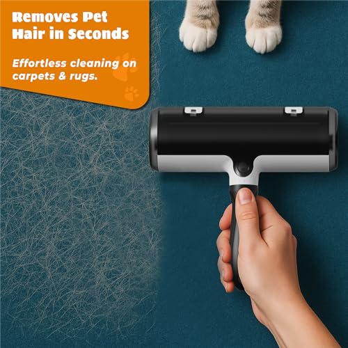 Pet Hair Remover and Reusable Lint Roller - Cat and Dog Hair Remover for Couch, Furniture, Carpet, Clothing and Bedding - Portable, Multi-Surface Fur Removal Tool (Gray) - color: Gray