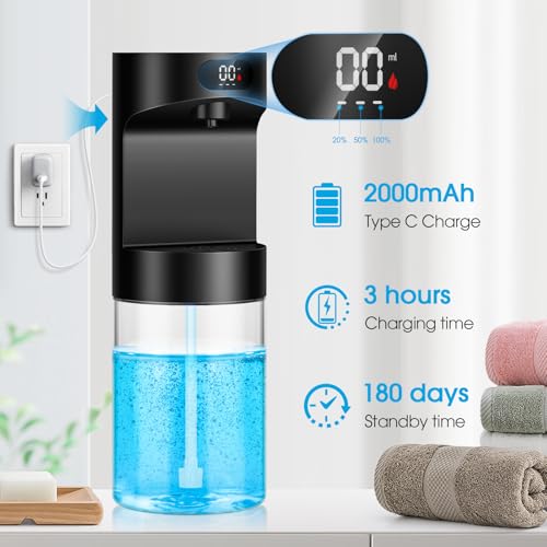 Automatic Mouthwash Dispenser for Bathroom,20.29 oz Touchless Electric Mouth Wash Dispensers Bathroom Accessories Set with 4 Magnetic Cups,4 Modes Wall Mounted Mouth Wash Dispenser for Home - color: Black