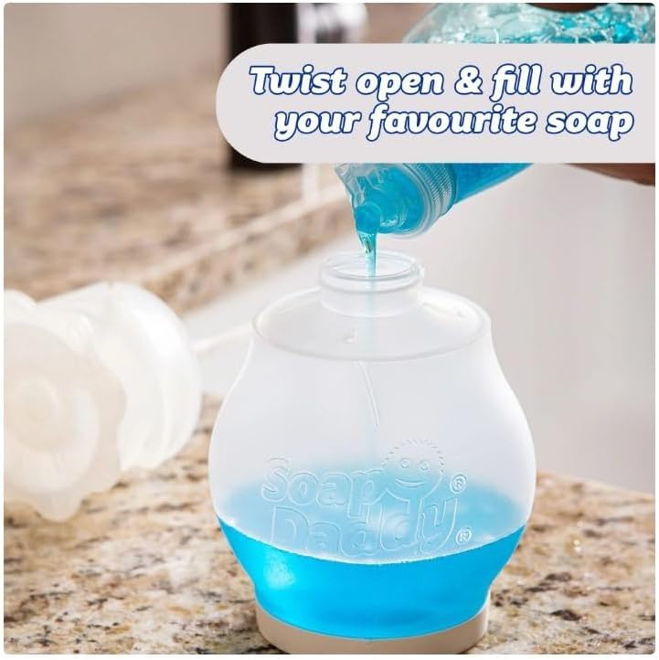 Soap Dispenser ~ Soap Daddy Dispenser for Kitchen, Refillable, BPA Free Plastic, White, 1 Count