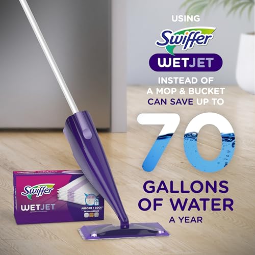 Swiffer WetJet Hardwood Floor Cleaner Spray Mop Pad Refill, Bathroom Cleaning Supplies, Hardwood Floor Cleaner, Multi Surface, 24 Count (Pack of 2) - size: 24 Count (Pack of 2)