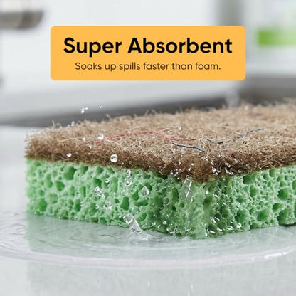 Superio Non-Scratch Cellulose Sponge (3-Pack) (Green) - color: Natural, size: 3-pack