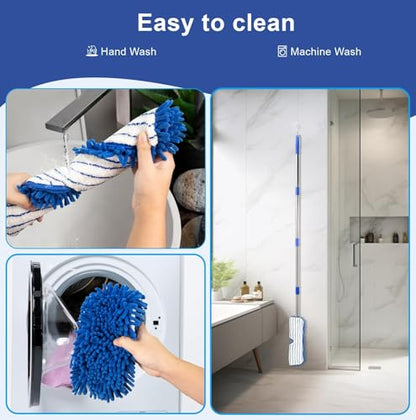 Microfiber Mops for Floor Cleaning, Dual-Sided Flip Mop for Wet & Dry Use, Adjustable Stainless Steel Handle (30.7"-56.7"),Suitable for Hardwood Floors, Laminate Floors, Kitchens and Tiled Surfaces