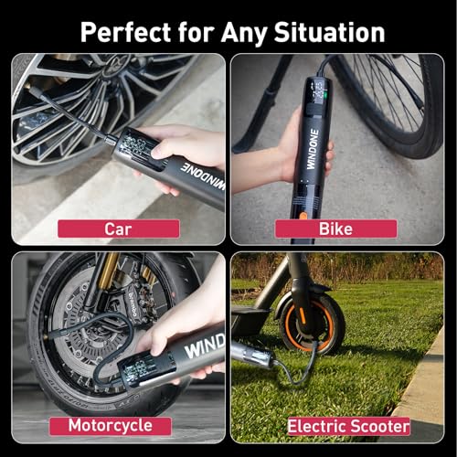 Cybergoing Portable Tire Inflator & Mini Vacuum, 150 PSI Cordless Air Compressor with Deflate Function, LED Display, Auto Shut-Off, Rechargeable Air Pump for Car, Bike, Motorcycle, Balls & Inflatables