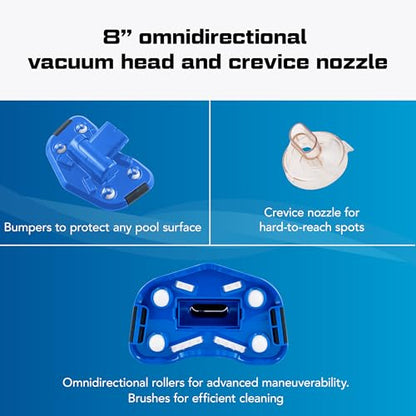 POOL BLASTER Catfish (Gen 2) Cordless Spa & Hot Tub Vacuum, More Power & Capacity, 45 Min Runtime, Spot Cleaning in Small Above Ground Swimming Pools, Rechargeable Spa Vac
