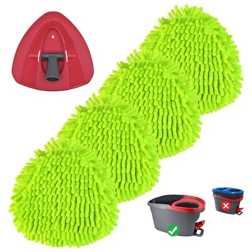 Spin Mop Replace Head, Base, Mop Replacement Head for O Cedar EasyWring 1 Tank System 4 Microfiber Refills, 1 Mop Head Base