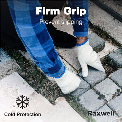 Raxwell White Cotton Gloves, 300 Pairs Bulk Case – Durable Knit Work Liners for BBQ, Painting, Gardening, Industrial, Mechanical Use, Medium Size, Breathable, Comfortable - size: Medium, style: Work Glove