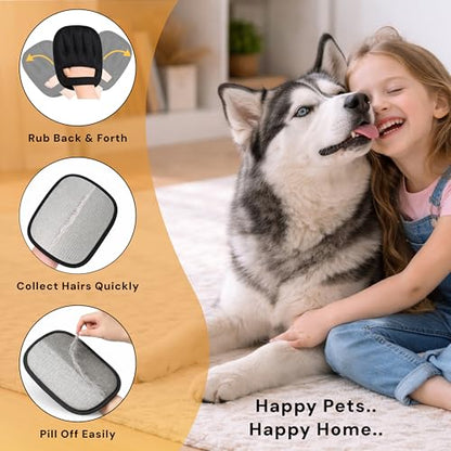 Wolfster Pet Hair Removal Glove for Cats & Dogs, Upgraded Five-Finger Electrostatic Reusable Pet Hair Remover Mitt for Couch, Sofa, Carpet, Car Seat, Bedding & Clothing, Lint Roller Alternative - color: Pack of 1