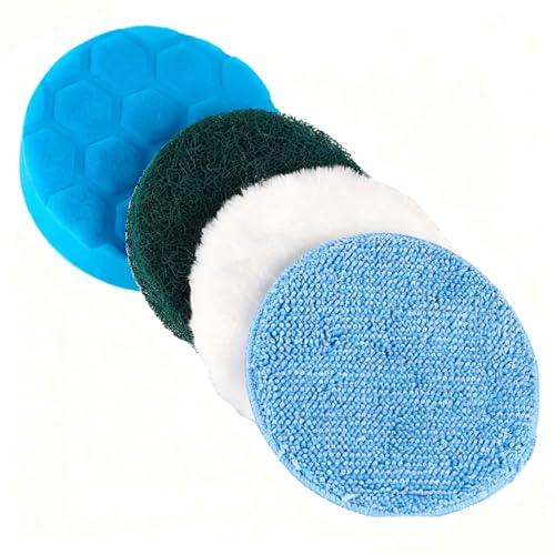 Replacement Brush Heads, 4-Pack Multi-Surface Spin Scrubber Heads for Cordless Electric Power Scrubber, Cleaning Pads for Bathroom, Kitchen, Tile, Bathtub, Car Detailing & Floor
