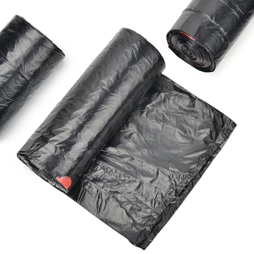 25 Gallon Trash Bags with Drawstring, 90 Count, Black | Heavy Duty, Large Capacity, Strong Plastic Liners Garbage Bags for Kitchen, Yard, Industrial, Commercial