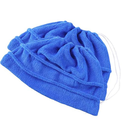 2 Pack Broom Cloth Covers Wet or Dry Cleaning Mops with Adjustable Drawstring Closure Multi-Purpose Microfiber Floor Towel Washable Reusable Cleaning Cloth for Pet Hair, Dust, Stain, Windows (Blue) - color: Blue