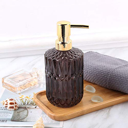 YunNasi Soap Dispenser with Pump, Refillable Liquid Hand Soap Dish Soap Dispensers for Bathroom Counter, Kitchen Sink (Dark Gray) - color: Dark Gray