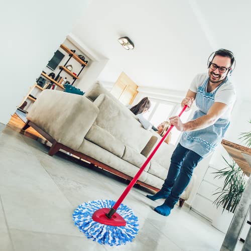 4 Pack Mop Replace Heads Compatible for OCeda, Spin Mop Refill Head Replacement for RinseClean 2-Tank System - Fluffy Microfiber, Machine Washable and Easy to Replace - size: 4 Count (Pack of 1)