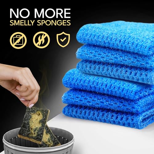 Non Scratch Dish Scrubbers for Cleaning Dishes (3PK) - Reusable Kitchen Sponge - Replace Dish Sponges for Washing Dishes - Best Household Scrubbing Pad & Alternative Dishwashing Scrub Pads Supplies - color: 3pk All Purpose