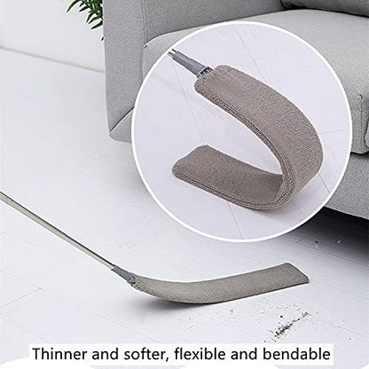 Retractable Gap Dust Cleaner, Cleaning Tool Under Appliance Or Sofa,Microfiber Hand Duster, Detachable and Washable Gap Cleaning Brush, Couch Cleaner, Including A Replacement Cloth Cover Gray