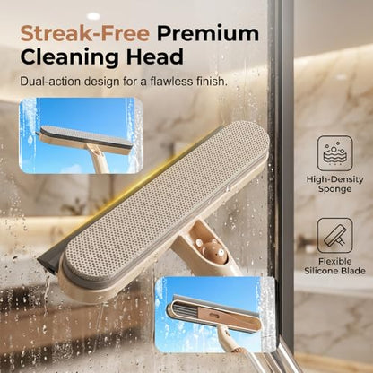 Window Screen Cleaning Brush, 2027 New 2 in 1 Window Cleaning Brush with Adjustable Handle, Mesh Screen Cleaner with Cleaning Solution for Glass, Window Scrubber for Home and Kitchen (Yellow) - color: Yellow