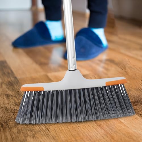 Superio Lightweight Essential Household Broom with Metal Handle, 2-Pack Grey - color: Gray, size: 2-Pack