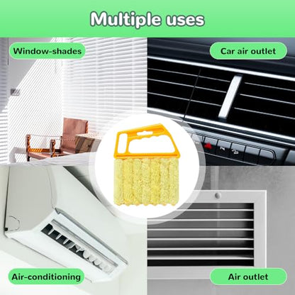Blind Cleaner Duster Tool,Upgrade Detachable Window Blind Cleaner Tool,7 Fingers Dusting Cleaner Mini Blind Duster Brush for Wood Blinds Air Conditioner Vents Fans Car Vents Cleaning (Yellow) - color: Yellow