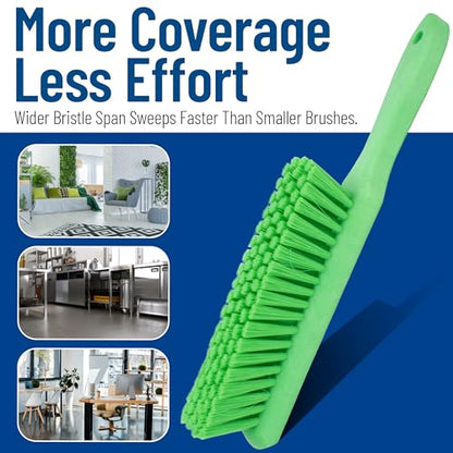 SPARTA 8 Inch Soft Counter Brush with Polyester Bristles and 5 Inch Handle, Color Coded Handheld Broom for Tables Countertops and Foodservice Surfaces, 13 Inch Overall Length, Lime - color: Lime