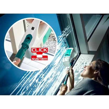 Leifheit Dry & Clean Window Vacuum Cleaner Kit, Up to 35 Mins Power, Battery-Powered Electric Cleaner
