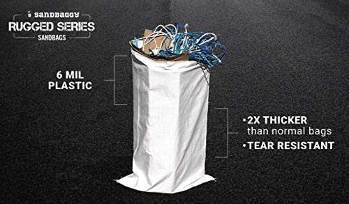 Sandbaggy Large Sandbags - Size: 25" x 40" - Thick Heavy Duty Contractor Bags, Heavy Duty Garbage Bags, Dumpster Bag, Construction Trash Bags, 6 mil (100 Bags) - size: 1 Count (Pack of 100)