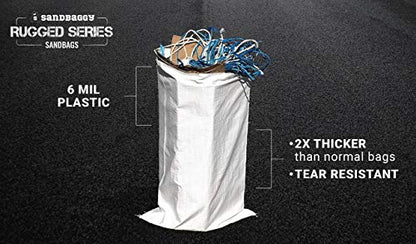 Sandbaggy Large Sandbags - Size: 25" x 40" - Thick Heavy Duty Contractor Bags, Heavy Duty Garbage Bags, Dumpster Bag, Construction Trash Bags, 6 mil (500 Bags) - size: 1 Count (Pack of 500)