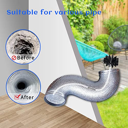 HOKLNUSE Dryer Vent Cleaner Kit Chimney Sweep Cleaning Tools Pellet Stove Cleaner Kit Air Dryer Duct Fireplace Brushes for Easy Lint Cleaning with 4" and 6" Brush Heads (Heavy Duty, 20Feet) - color: Heavy Duty, size: 20Feet