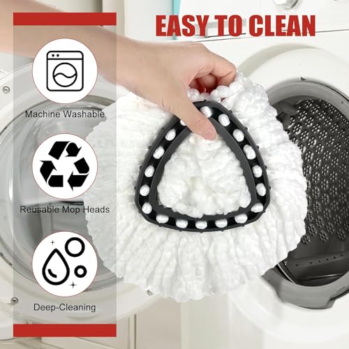 Mop Replace Head, Spin Mop Replacement Head Easywring 1-Tank System, Easy Cleaning, Microfiber, Machine Washable (3 Pack) - size: 3 Pack