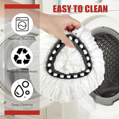 Mop Replace Head, Spin Mop Replacement Head Easywring 1-Tank System, Easy Cleaning, Microfiber, Machine Washable (3 Pack) - size: 3 Pack