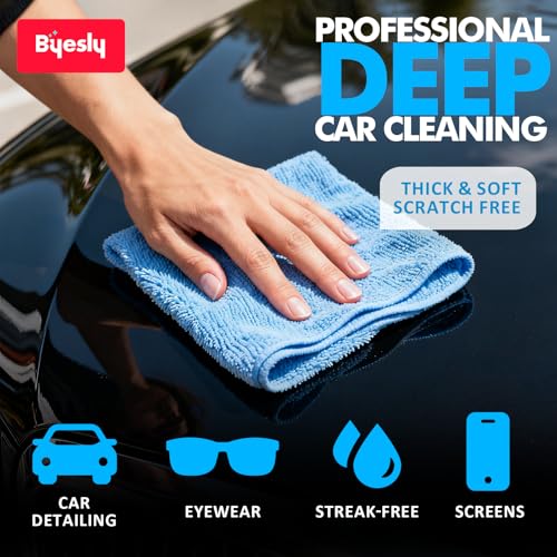 12-Pack Microfiber Cleaning Cloth, 11.5x11.5 Microfiber Towels for Cars, Dishes & House, for Detailers, Chefs & Efficient Home | Scratch-Free, Lint-Free, Ultra Absorbent(Yellow/Pink/Blue) - color: Blue/Yellow/Pink