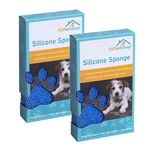 FURemover Pet Hair Remover for Car, Clothes, Couch - Portable Dog & Car Hair Remover, 2pk - size: 2 Pack, style: FURemover Silicone Sponge