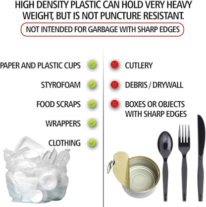 Aluf Plastics High Density Trash Bags, 16 Gallon, 1000 Count, 8 Micron (eq), 24" x 33", Clear, for Bathroom, Office, Industrial, Commercial, Janitorial, Municipal, Recycling - color: Clear, style: 12-16 Gal, 8 Micron Equiv, 1000 Count