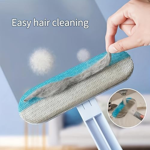 4-in-1 Pet Hair Removal Tool, Carpet Hair Removal Tool with Comb Pet Hair Remover for Furniture Reusable Long Handle for Furniture, Sofa, Carpet, and Bedding