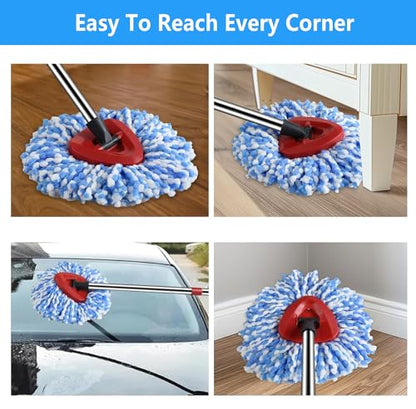 10 Pack O-Cedar Spin Mop Head Replacements, 100% Microfiber, Compatible with RinseClean 2-Tank System, Machine Washable, Easy to Replace and Highly Absorbent for Floor Cleaning - size: 10 Count