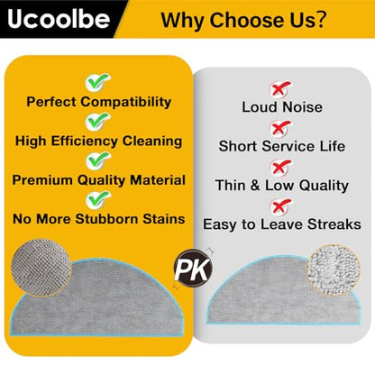 6 Pack Replacement Parts for iRobot Roomba Combo Essential Robot Vacuum & Mop Y0140 / Y0110 / Q0110 / Q0120 / Q0520/ Roomba 104 / Roomba 105 Combo, Microfiber Washable Mopping Pads