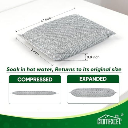 HOMEXCEL All-Purpose Sponge Pads 12PK, Non-Scratch Dish Sponges Safe for Non-Stick Cookware, Pots & Pans, Ideal Cleaning Dish Scrubber Pads for Kitchen, Bathroom and Household - color: Silver
