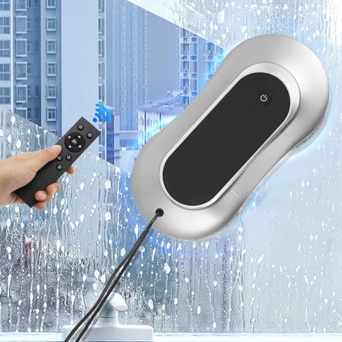 Window Cleaner Robot, Smart Glass Cleaning Robot with Dual Spray, 3200Pa Suction Protection, Remote Control Window Washing Robot for Home Office