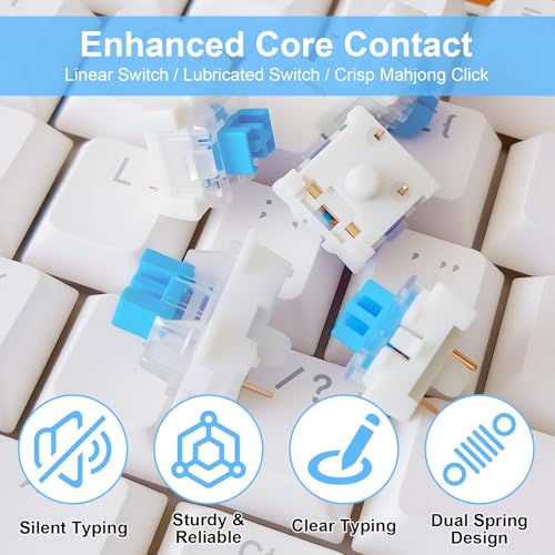 15PCS Blue Switch Replacement with 4PCS Keycap Puller Cleaning Tool Kit,3 Pin Mechanical Keyboard Switches,Dustproof and Waterproof,Accurate Typing, LED Keyboard, Gaming Keyboard