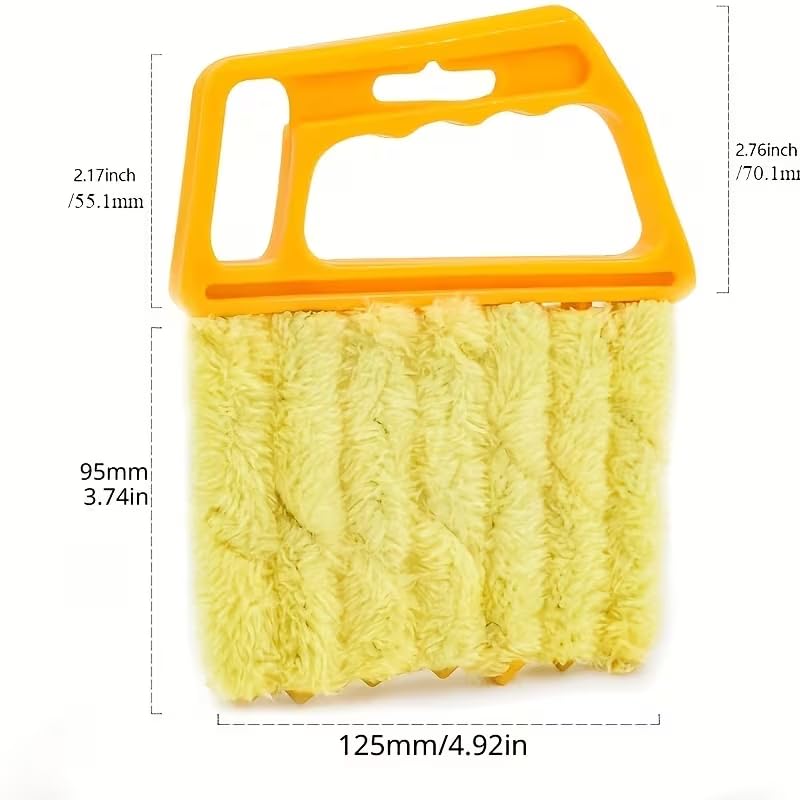 2pcs Microfibers Washable Window Cleaning Brushes for Effortless Dust Collection and Blinds Cleaning, Yellow - color: Yellow