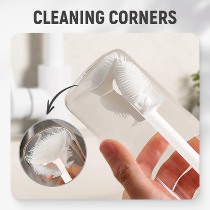 360° Flexible Silicone Bottle Brush with Long Handle, 2026 New Bottle Brush Cleaner Deep Cleaning Brush for Narrow Neck Bottles, Water Bottles and Travel Mugs (White-2PCS) - color: White-2pcs