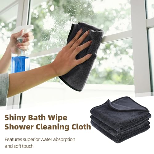 Shiny Wipes Shower Cleaning Cloth - 3 Pack 16 x 16 inch Ultra Absorbent Car Drying Towel, Shiny Wipes Drying Towel Microfiber Cleaning Cloth for Car, Bath & Househood - size: 16*16in